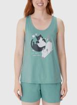 Pijama Curto Malwee 1000132819 Feminino Estampado Malha Algodão T. P/GG