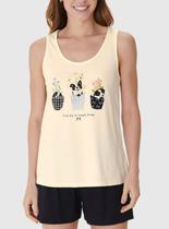 Pijama Curto Malwee 1000132819 Feminino Estampado Malha Algodão T. P/GG