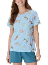 Pijama Curto Malwee 1000133153 Feminino Estampado Malha Algodão T. P/XGG