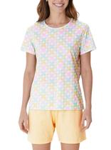 Pijama Curto Malwee 1000133153 Feminino Estampado Malha Algodão T. P/XGG