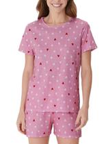Pijama Curto Malwee 1000133159 Feminino Estampado Malha Algodão T. P/GG