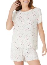 Pijama Curto Malwee 1000133189 Feminino Estampado Canelado Viscose T. P/XGG Pijama Curto Malwee 1000133189 Feminino Estampado Canelado Viscose T. P/XGG