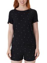 Pijama Curto Malwee 1000133189 Feminino Estampado Canelado Viscose T. P/XGG Pijama Curto Malwee 1000133189 Feminino Estampado Canelado Viscose T. P/XGG