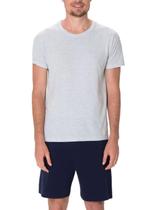 Pijama Curto Malwee 1000133204 Masculino Gola Redonda Meia Malha Algodão T. P/GG