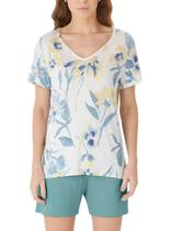 Pijama Curto Malwee 1000133248 Feminino Estampado Viscose Stretch T. P/XGG
