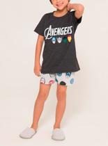 Pijama Curto Marvel 52.05.0086 Infantil Avengers Meia Malha T. 04/08