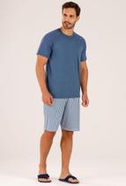 Pijama Curto Masculino Azul Cor com Amor