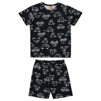 Pijama Curto Masculino Camiseta e Bermuda em Suedine Up Baby