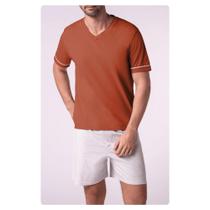 Pijama Curto Masculino Gola V Lupo 28000-001