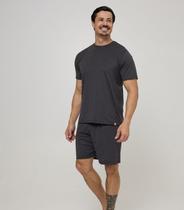 Pijama Curto Masculino Meia Malha Evanilda Preto Pijama Curto Masculino Meia Malha Evanilda Preto
