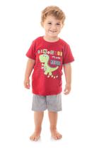 Pijama Curto Masculino Primeiros Passos - Dino Vermelho