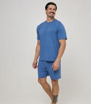 Pijama Curto Masculino Viscolycra Evanilda Azul
