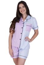 Pijama Curto Meio a Meio Concept Essentials Lilás