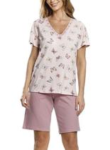 Pijama Curto Paulienne 437.75 Feminino Estampado Renda e Malha Algodão T. 42/52