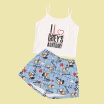 Pijama curto, Personagem, Tecido Soft Trend, Tamanho GG
