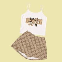Pijama curto, Personagem, Tecido Soft Trend, Tamanho M