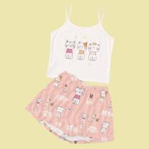Pijama curto, Personagem, Tecido Soft Trend, Tamanho P