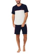 Pijama Curto Podiun 248011 Masculino Recortes Viscolycra T. P/GG