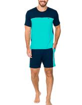 Pijama Curto Podiun 258037 Masculino Recortes Viscolycra T. M/GG