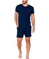 Pijama Curto Podiun 258040 Masculino Gola V Viscolycra T. M/XG