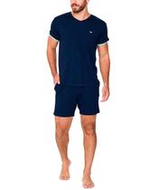Pijama Curto Podiun 258040X Masculino Plus Size Gola V Viscolycra T. G1/G3