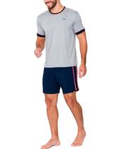 Pijama Curto Podiun 258054 Masculino Contrastes Viscolycra T. M/GG