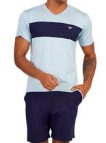 Pijama Curto Podiun 258124 Masculino Gola V Viscolycra T. M/XG