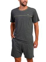 Pijama Curto Podiun 268024 Masculino Com Bolsos Algodão Penteado T. P/GG Pijama Curto Podiun 268024 Masculino Com Bolsos Algodão Penteado T. P/GG