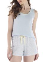 Pijama Curto Pzama 040537 Feminino Regata Xadrez Meia Malha T. P/GG