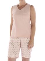 Pijama Curto Pzama 050307 Feminino Estampado Meia Malha T. M/EG