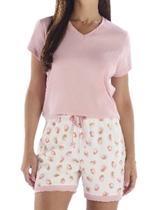 Pijama Curto Pzama 100245 Feminino Listrado Meia Malha T. P/GG Pijama Curto Pzama 100245 Feminino Listrado Meia Malha T. P/GG