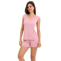 Pijama Curto Regata Rose Sepie 1051 Liganete
