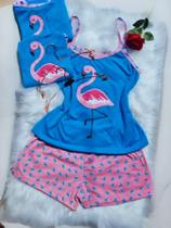 Pijama Curto Short Alcinha Estampado Pijaminha Baby Doll Confortavel