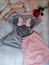 Pijama Curto Short Alcinha Estampado Pijaminha Baby Doll Confortavel