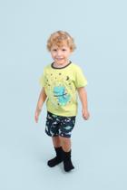 Pijama curto space Dino e bermuda dinossauro da tinkbink Pijama curto space Dino e bermuda dinossauro da tinkbink