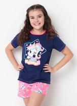 Pijama Curto Teen Unicórnio Kawaii Puket