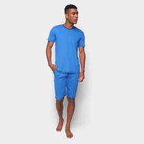 Pijama Curto Volare Liso Gola V Masculino