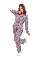 Pijama de Frio Aberto Americano Manga Longa Estampado