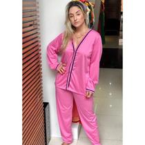 Pijama De Frio Blogueirinha aberto com Botões, roupa para dormir inverno