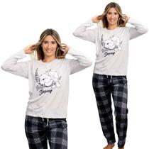 Pijama De Frio Feminino Adulto Inverno Longo Calça Xadrez