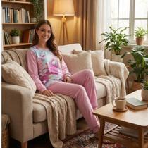 Pijama De Frio Feminino Adulto Inverno Longo kit 5 conjunto