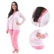 Pijama De Frio Feminino Longo Inverno Aberto Pós Cirúrgico Maternidade