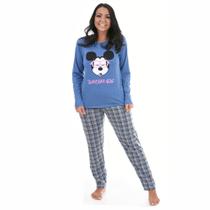Pijama de Frio Feminino Manga Comprida e Calça Longa Inverno