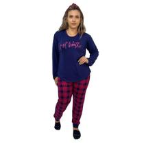 Pijama De Frio Feminino Para O Inverno Com Estampa Conjunto Blusa Manga Comprida E Calça - Cia do Corpo