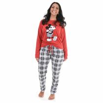 Pijama De Frio Inverno Feminino Adulto Manga Comprida e Calça Longa