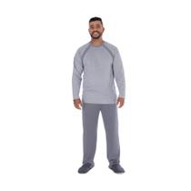 Pijama De Frio Masculino Plus Size Roupa De Dormir Tecido Canelado Tamanhos Especiais Quentinho