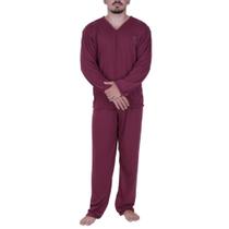 Pijama de Inverno Blusa de Frio Masculino Manga Longa Calça Comprida Alex