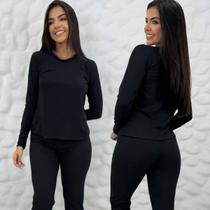 Pijama de Inverno Canelado Confortável Manga Longa Basico Pijama de Inverno Canelado Confortável Manga Longa Basico