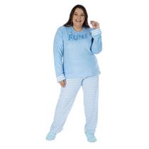 Pijama De Inverno Feminino Plus Size Plush Tamanho Especial