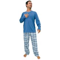 Pijama de Inverno Masculino Manga Longa Calça Adulto Frio